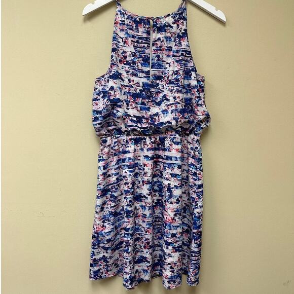 Guess Women's Colorful Halter Neck Tropical Vacation Flowy Mini Dress Size 10 - Picture 2 of 15